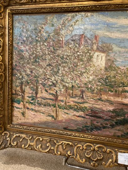 null Dans le goût de Sisley

Vue de maison et arbres fleuris

26,5 x 41,8 cm

Huile...