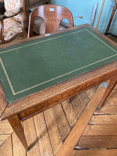 null Writing table opening with two side drawers

19th century

Leather-covered top...