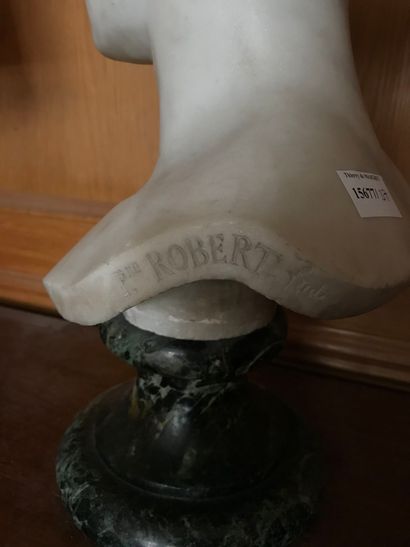 null P. ROBERT, fin du XIXe siècle

Buste de jeune femme en marbre blanc

Sur piédouche

H...