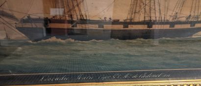 null School of the 19th century 

Three masts

Watercolour signed lower right Ant....
