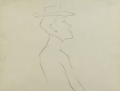 null Albert MARQUET (1875 -1947) - Femme au chapeau - Dessin double face au crayon...