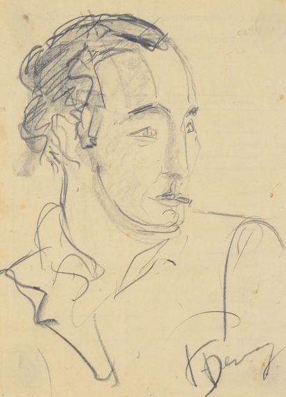 null François DESNOYER (1894 -1972) - Portraits - Quatre dessins, deux au crayon...