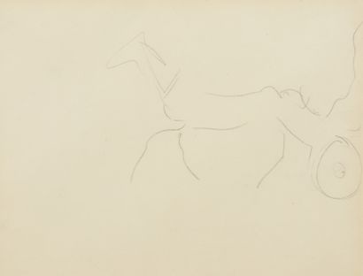  Albert MARQUET (1875 -1947) - Cheval - Dessin au crayon noir - 20 x 26,5 cm - Gazette Drouot