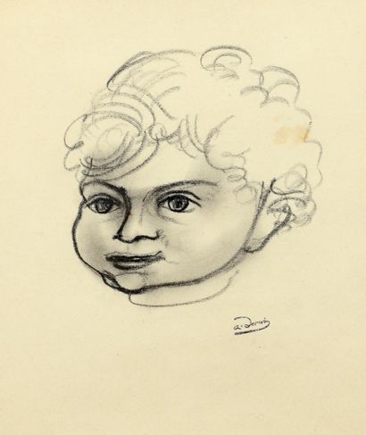 null André DERAIN (1880 - 1954) - Boby - Quatre dessins au crayon noir, deux à l...