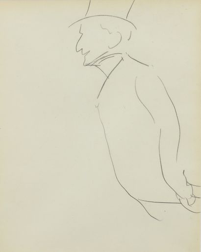null Albert MARQUET (1875 -1947) - L élégant - Dessin double face au crayon noir...