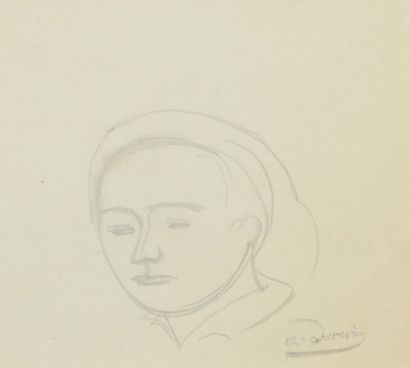 null André DERAIN (1880 - 1954) - Portraits divers - Six dessins dont deux sur papier...