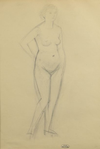 null André DERAIN (1880 - 1954) - Nu debout - Trois dessins au crayon noir deux sur...