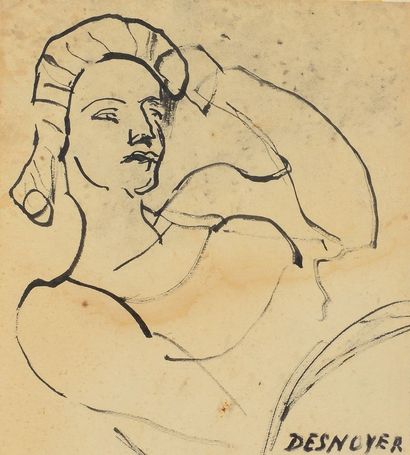 null François DESNOYER (1894 -1972) - Portraits - Four drawings, two in black pencil...