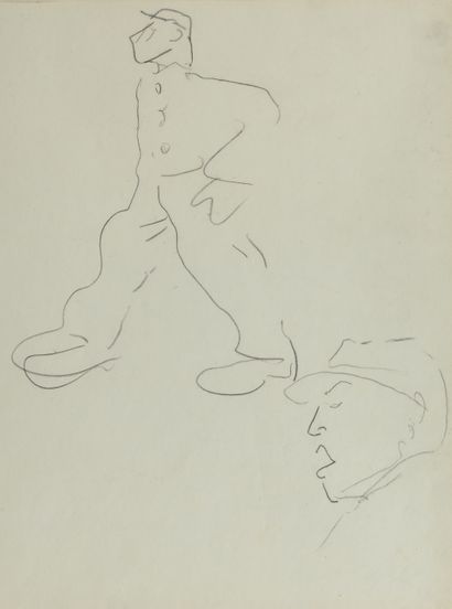 null Albert MARQUET (1875 -1947) - Etude de personnages divers - Dessin double face...