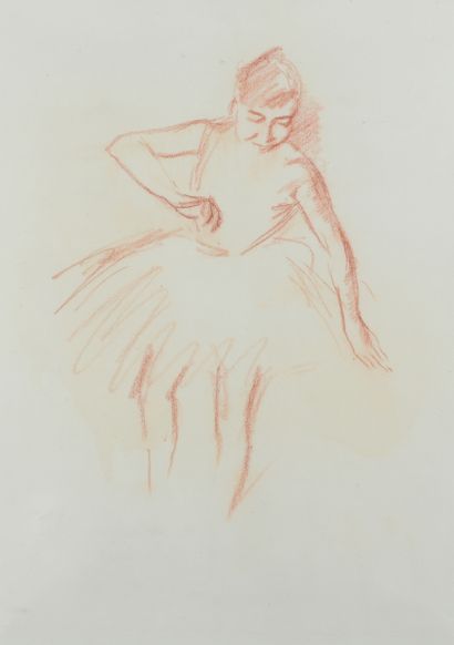 null Jean-Louis FORAIN (1852 - 1931) - Nu assis - Danseuse - Deux dessins, un au...