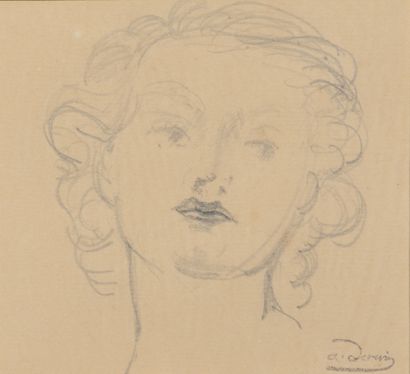null André DERAIN (1880 - 1954) - Portraits divers - Six dessins dont deux sur papier...