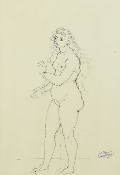 null André DERAIN (1880 - 1954) - Standing nude - Two ink drawings on tracing paper,...