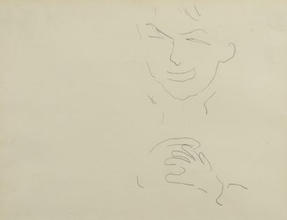 null Albert MARQUET (1875 -1947) - Etude de femme les mains croisées - Dessin au...