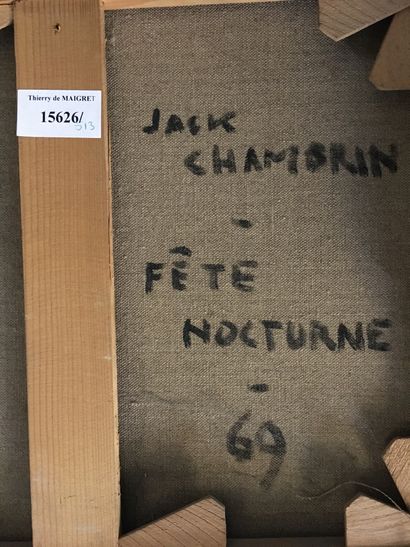 null Jack CHAMBRIN (1919 - 1983) - Fête nocturne, 1969 - Huile sur toile, signée...