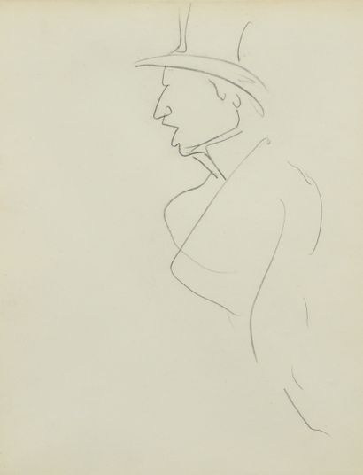 null Albert MARQUET (1875 -1947) - L élégant - Dessin double face au crayon noir...