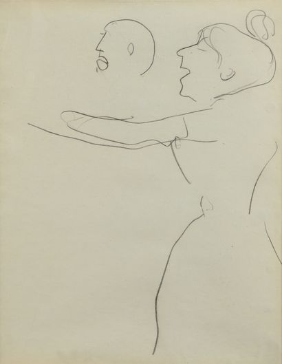null Albert MARQUET (1875 -1947) - Etude de femme debout de profil - Dessin double...