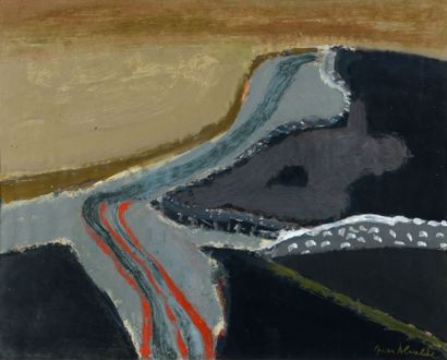 null Juan ALCALDE ALONSO (1918 - 2020) - The road - Gouache, signed lower right -...