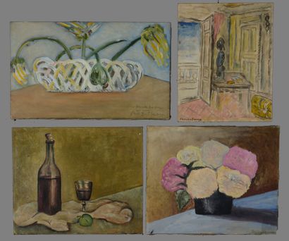 null Paul GUILLAUME (1891 - 1934) - Bouquet de fleurs (2) - Nature morte - Intérieur...