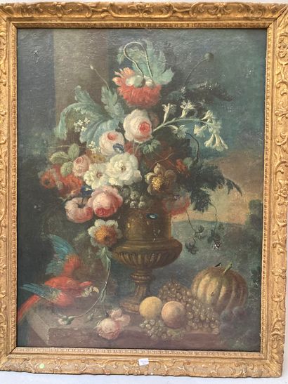 null Ecole française vers 1800

Nature morte au bouquet de fleurs et au perroquet...