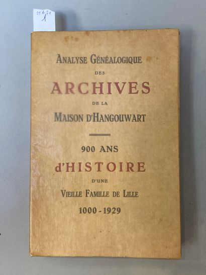 null Un volume broché Analyse généalogique des archives de la Maison d'Hangouwart,...