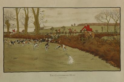 null Cecil ALDIN. Forward away. Nearing the end. Deux gravures en couleurs de la...