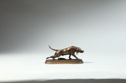 null Victor CHEMIN (1825-1901). Dog of a pack stretching. Beautiful old cast iron...