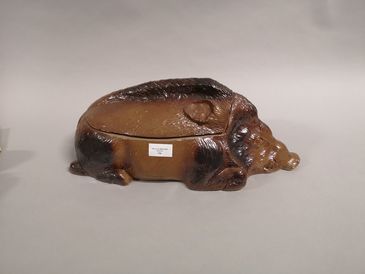 Pierre AJACQUES for Gien. Reclining boar....