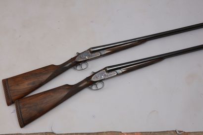 null 
Paire de fusils à platines Armas Garbi calibre 12 (n°9659 & 9660). Double détente....