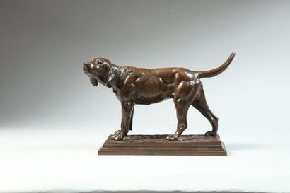 null Isidore Jules BONHEUR (1827-1901). Dog of the pack. Bronze with brown patina...