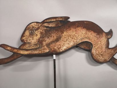 null Hare weathervane head : Beautiful metal weathervane with its stem mounted on...