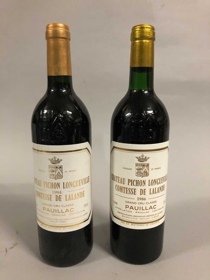null 2 bottles Château PICHON-LONGUEVILLE-COMTESSE, 2° cru Pauillac (1 of 1986, J;...