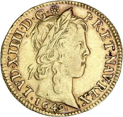 null LOUIS XIV (1643-1715)
Louis d'or à la mèche longue. 1649. Paris.
D. 1422.
Trace...