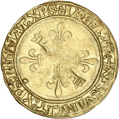 null FRANÇOIS Ier (1515-1547)
Écu d'or au soleil, 2e type. Lyon. 3,47 g.
D. 771.
Flan...