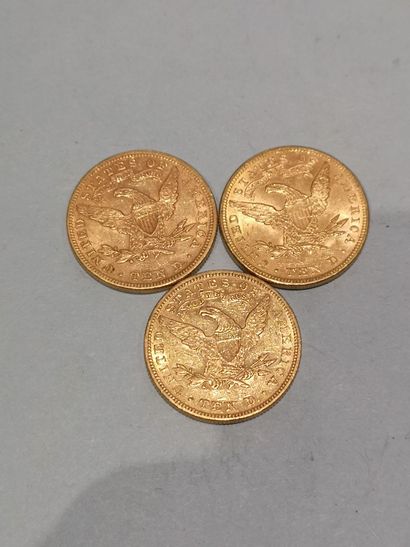 null 
3 pièces de 10 Dollars or datées 1893 et 1894 x2 

usures





Frais 17 % HT...