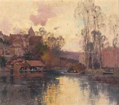 Eugène GALIEN-LALOUE (1854- 1941), sous le pseudonyme de LENOIR Village de l'Oise...