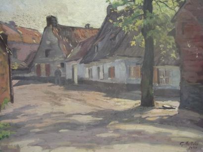 G.MOLIERE (XXème siècle) La rue du village Huile sur toile, signée en bas à droite...