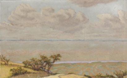 Charles LACOSTE (1870-1959) La Gironde Huile sur carton, signée en bas à gauche et...