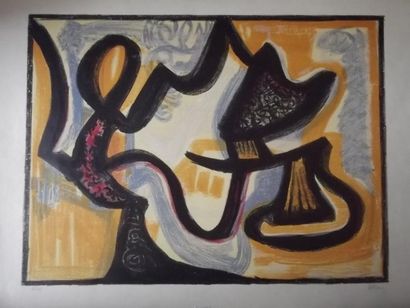 Jean-Michel ATLAN (1913 - 1960) Le Simoun 40 x 53,5 cm. Lithographie en couleurs....