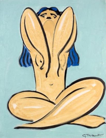 TRIBOUT Georges Henri (1884-1962) «Le Sphinx». Gouache. Signée en bas à droite. -...