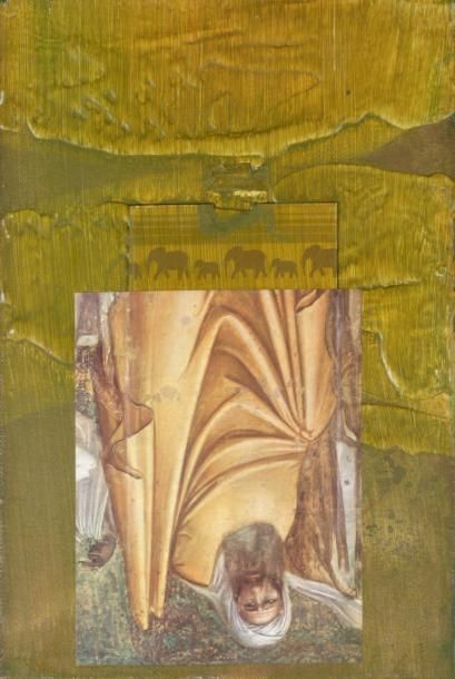 JENKINS Paul (né en 1923) «Éléphant walk», 1981. Huile et collage sur toile. Signée,...