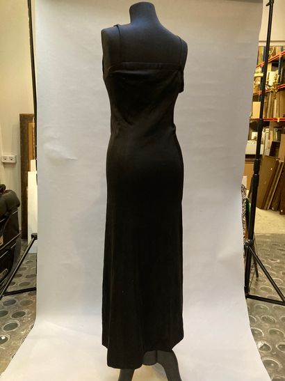 null YVES SAINT LAURENT Paris - Strapless long dress in black silk jersey, strapless...