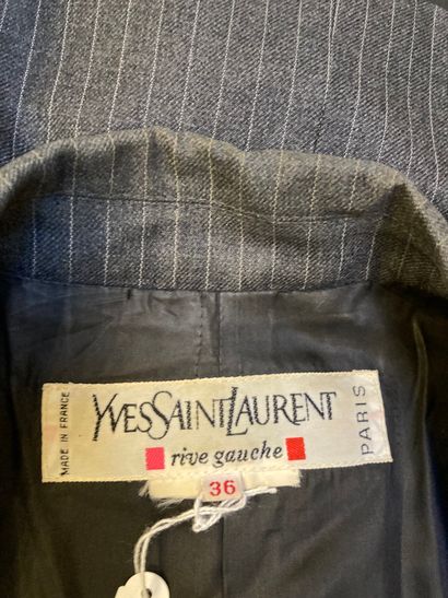 null "YVES SAINT LAURENT Rive Gauche - Manteau croisé en laine et cachemire à motif...