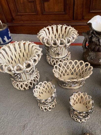 null Lot of Langeais porcelain including cups, baskets, tea and coffee service, coffee...
