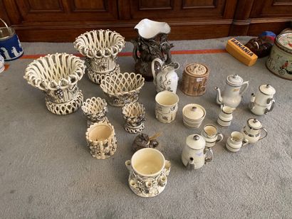 Lot of Langeais porcelain including cups,...