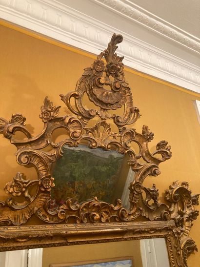 null Miroir en bois stuqué et doré à décor Rocaille

Italie, fin du XIXème siècle...