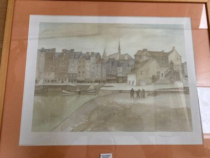 null Lot of 3 framed landscapes 

A watercolor signed in lower left G. Faivre

A...