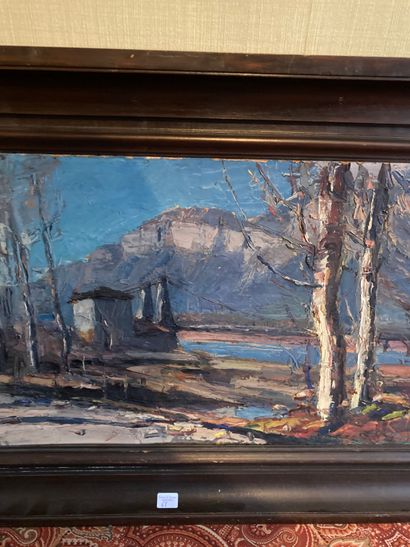 null Pierre CALES (1870 - 1961)

Paysage bord de rivière 

Huile sur carton porte...