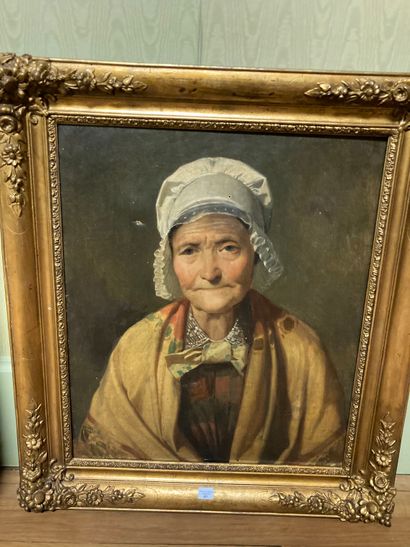 Ecole du XIXème siècle 
Portrait de femme...