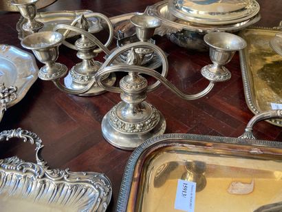 null Silver plated metal handle including various platerie, especially, candlestick,...