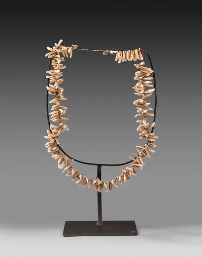 null Necklace made of chiropteran teeth. 
Solomon Islands. 
Provenance: acquired...